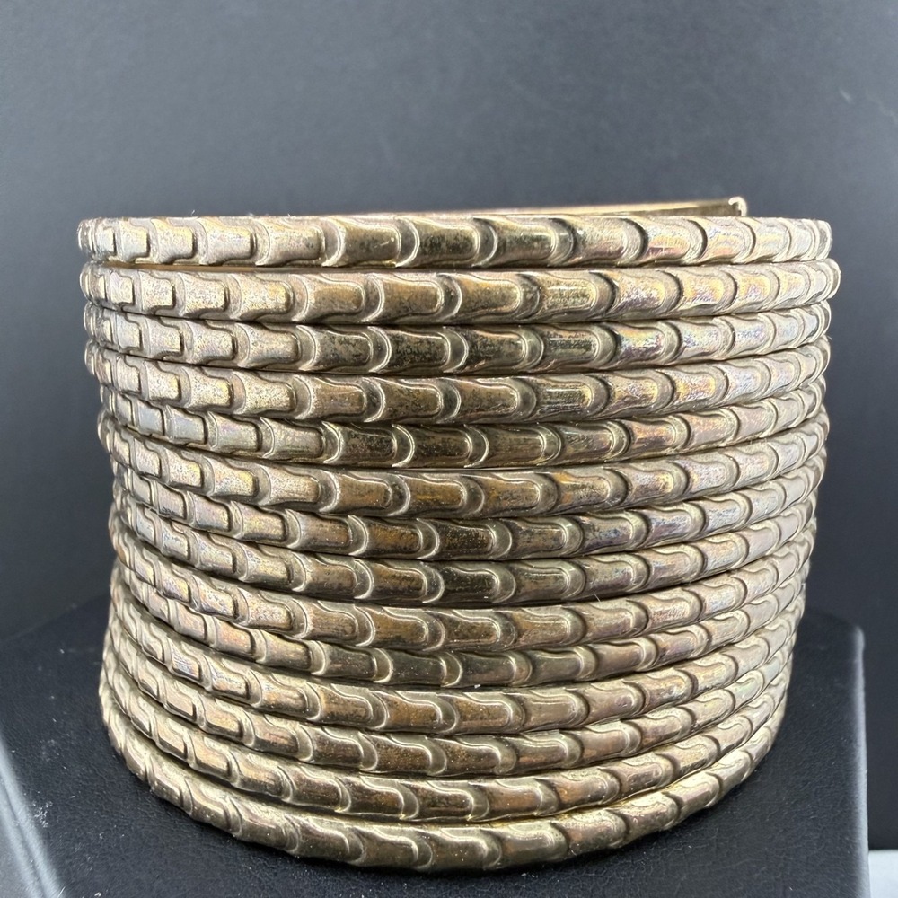 Vintage Bangle‎ Bracelet Wide Stacked Wire 8.5"